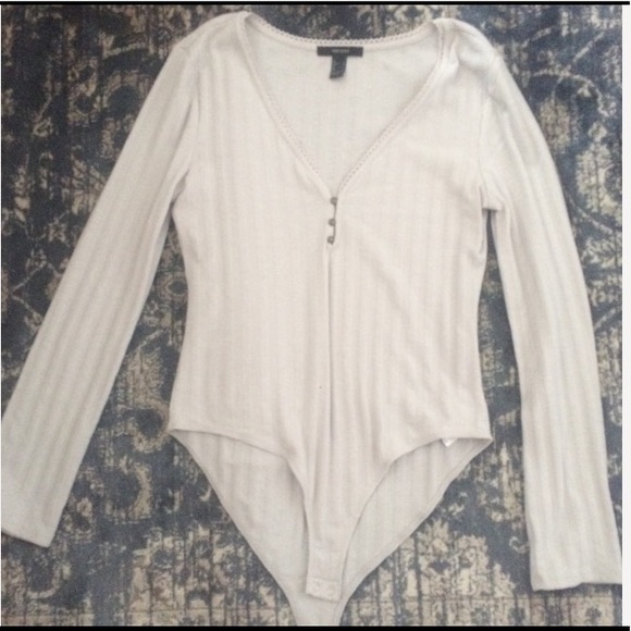 Forever 21 Tops - Oatmeal {Casual} Bodysuit •Soft Cotton Blend